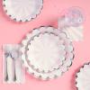 image:imageCR Gibson TW825844 Pink Pinwheel Scallop Edge Disposable Dinner Napkins and Bathroom Guest Towels 42 x 785 Multicolor 16 PiecesLunch Plates