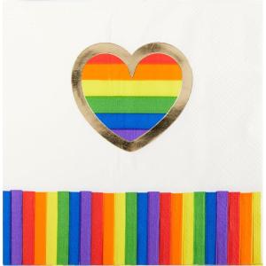 image:imageCR Gibson Beverage Napkin Love is Love  DieCut Fringe Border Gold Foil Accents  3Ply 20 Count TW425535