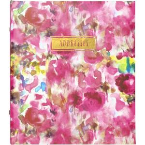 image:imageCR Gibson Floral Watercolor Refillable 6Ring Address Book 440 Entries 65 W x 725 L