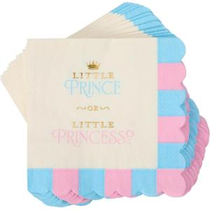 image:imageCR Gibson Gender Reveal Lunch Napkins  Die Cut Assorted Designs Perfect for Gender Reveal CelebrationsBeverage Napkins