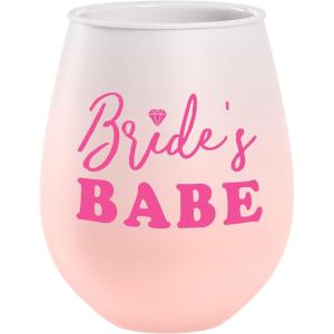 image:imageCR Gibson QWG2O23439 Brides Babe Bachelorette Party Wedding Acrylic Stemless Wine Glass 12 fl oz