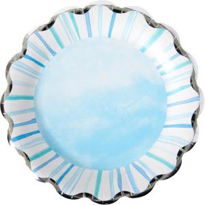 image:imageCR Gibson TW425762 Watercolor Coastal Scallop Edged Disposable Paper Cocktail Napkins 5 x 5 Multicolor 20 PiecesCoastal