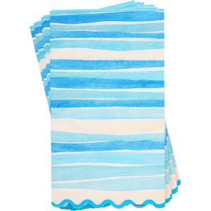 image:imageCR Gibson TW425762 Watercolor Coastal Scallop Edged Disposable Paper Cocktail Napkins 5 x 5 Multicolor 20 PiecesDinner Napkins