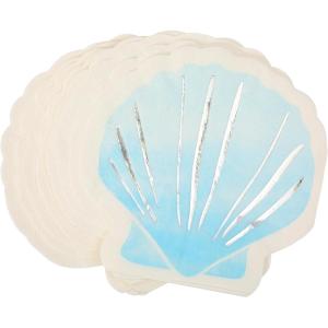 image:imageCR Gibson TW425762 Watercolor Coastal Scallop Edged Disposable Paper Cocktail Napkins 5 x 5 Multicolor 20 PiecesLunch Napkins