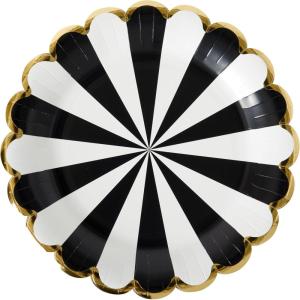 image:imageCR Gibson TW725843 Black and White Pinwheel Scallop Edge Disposable Paper Lunch Napkins 6 x 6 Multicolor 20 PiecesDinner Plates