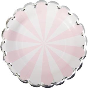 image:imageCR Gibson TW825844 Pink Pinwheel Scallop Edge Disposable Dinner Napkins and Bathroom Guest Towels 42 x 785 Multicolor 16 PiecesLunch Plates