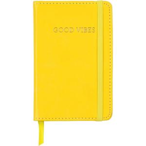 image:imageCR Gibson Yellow Leatherette Good Vibes Small Journal Notebook for Girls 35 W x 55 L 192