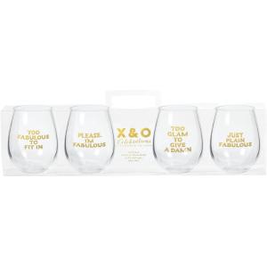 image:imageXampO Paper Goods QWGS420887 4 Pack Stemless Wine FabulousFabulous