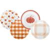 image:imageCR Gibson QAPS224068 Reusable Fall Plastic Plate Set for Thanksgiving 9 Diameter 4pcsFall Designs