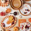 image:imageCR Gibson QAPS224068 Reusable Fall Plastic Plate Set for Thanksgiving 9 Diameter 4pcsOrange Plaid