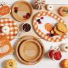 image:imageCR Gibson QAPS224068 Reusable Fall Plastic Plate Set for Thanksgiving 9 Diameter 4pcsOrange Plaid