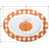 image:imageCR Gibson QAPS224068 Reusable Fall Plastic Plate Set for Thanksgiving 9 Diameter 4pcsOrange Plaid