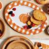 image:imageCR Gibson QAPS224068 Reusable Fall Plastic Plate Set for Thanksgiving 9 Diameter 4pcsOrange Plaid