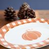 image:imageCR Gibson QAPS224068 Reusable Fall Plastic Plate Set for Thanksgiving 9 Diameter 4pcsOrange Plaid