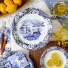 image:imageCR Gibson TW1225755 Spode Blue Italia Disposable Paper Dinner Plates 1025 Diameter Multicolor 8 PiecesDinner Plates