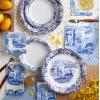 image:imageCR Gibson TW1225755 Spode Blue Italia Disposable Paper Dinner Plates 1025 Diameter Multicolor 8 PiecesDinner Plates