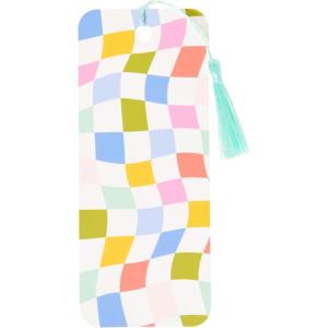 image:imageCR Gibson CBMC25504 N Squared Colorblock Leatherette Corner Bookmark Set 2 x 2 Multicolor 4 PiecesCheckerboard