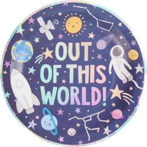 image:imageCR Gibson Dinner Plates Out of This World  Holographic Foil Accents  8 Count TW1225507Out of This World