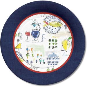 image:imageXampO Paper Goods Decorative Blue and White Small Disposable Paper Plates 8 ctDinner Plates