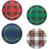 image:imageCR Gibson Holiday Plate Set for Dinners and Parties Plaid Reusable Melamine 4 Count 9 Diameter QAPS224058 ChristmasColorful Plaid