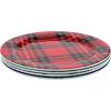 image:imageCR Gibson Holiday Plate Set for Dinners and Parties Plaid Reusable Melamine 4 Count 9 Diameter QAPS224058 ChristmasColorful Plaid
