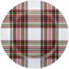 image:imageCR Gibson Holiday Plate Set for Dinners and Parties Plaid Reusable Melamine 4 Count 9 Diameter QAPS224058 ChristmasColorful Plaid