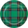 image:imageCR Gibson Holiday Plate Set for Dinners and Parties Plaid Reusable Melamine 4 Count 9 Diameter QAPS224058 ChristmasColorful Plaid