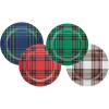 image:imageCR Gibson Holiday Plate Set for Dinners and Parties Plaid Reusable Melamine 4 Count 9 Diameter QAPS224058 ChristmasColorful Plaid
