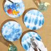 image:imageCR Gibson QAPS224471 Americana Tie Dye Reusable Melamine Plate Set 9 Diameter Blue 4pcs