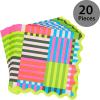 image:imageCR Gibson TW725648 Bold Stripe Die Cut Disposable Paper Lunch Napkins 6 x 6 Multicolor 20 PiecesBold Stripe