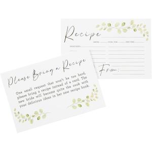 image:imageCR Gibson Q1624814 Wedding Shower Recipe Cards and Invite Enclosure Cards 40pcs WhiteStandard