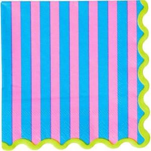 image:imageCR Gibson TW425648 Bold Stripe Disposable Paper Cocktail Napkins 5 x 5 Multicolor 20 PiecesBold Stripe