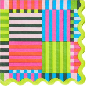 image:imageCR Gibson TW725648 Bold Stripe Die Cut Disposable Paper Lunch Napkins 6 x 6 Multicolor 20 PiecesBold Stripe
