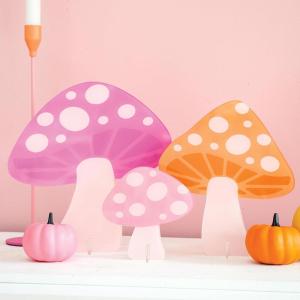image:imageC R Gibson ADM25404 Kailo Chic Acrylic Mushrooms Home Decorations Sizes Vary Pink and Orange 3 PiecesPink  Orange