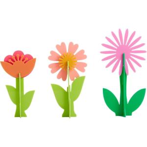 image:imageC R Gibson Kailo Chic Acrylic Flower Home Decorations Sizes Vary Pink and Coral 3 PiecesPink  Coral