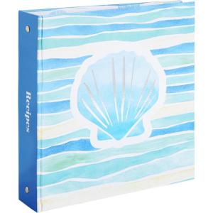 image:imageCR Gibson Recipe Binders  3Ring Binder for Recipes Tabbed Dividers Pocket Page Inserts and Recipe Cards 9 x 94 Coastal KitchenRecipe Binder
