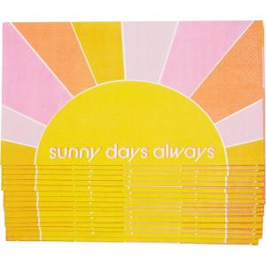 image:imageCR Gibson TW825063 Kailo Chic Sunny Days Disposable Paper Guest Towels and Dinner Napkins 8 x 425 Multicolor 16pcsSunny Days
