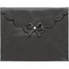 image:imageCR Gibson BlackFaux Leather Document Folder with Pearl Bow Magnetic Closure Office Supplies 125 W x 95 H