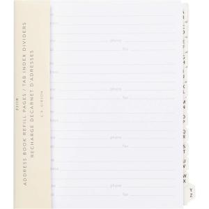 image:imageCR Gibson A1 Address Book Refill with 55 Sheets and 13 Dividers 525 x 65 Z211R