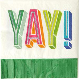 image:imageCR Gibson Yay Holographic Foil Beverage 3Ply Napkins 20Count 5