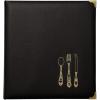 image:imageCR Gibson Black and Gold Faux Leather Recipe Book With Tabbed Dividers and Sheet Protectors 11 W x 1188 H