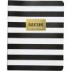 image:imageCR Gibson Black and White Striped Spiral Recipe Journal 100 Pages 725 x 9 QMR18688Black  White