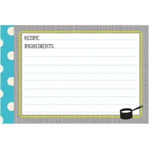 image:imageCR Gibson Baby Blue and White Polka Dot Blank Recipe Cards 40pc 4 W x 6 L