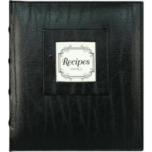 image:imageCR Gibson Black Bonded Leather 3 Ring Recipe Book With Tabbed Dividers and Sheet Protectors 894 x 938