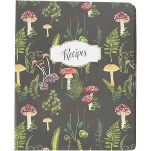 image:imageCR Gibson Black and White Striped Spiral Recipe Journal 100 Pages 725 x 9 QMR18688Mushroom
