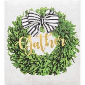 image:imageCR Gibson Checkered Wreath 3Ring Recipe Binder with Blank Recipe Cards 9 W x 95 H x 175 D 41pcs
