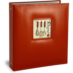 image:imageCR Gibson Red Leather Kitchen Recipe Keeper Binder 9 x 95Red