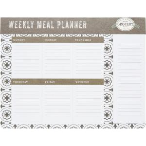 image:imageCR Gibson Rustic Brown Weekly Meal Planner and Grocery List Notepad 50 Pages 11 x 85 QMP18687
