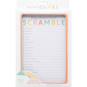 image:imageCR Gibson Baby Shower Games and Activities Set Whats on Your Phone and Word Scramble