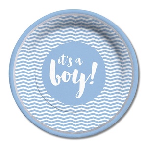 image:imageCR Gibson Blue and Silver Its a Boy Baby Shower Paper Plates 8 ct